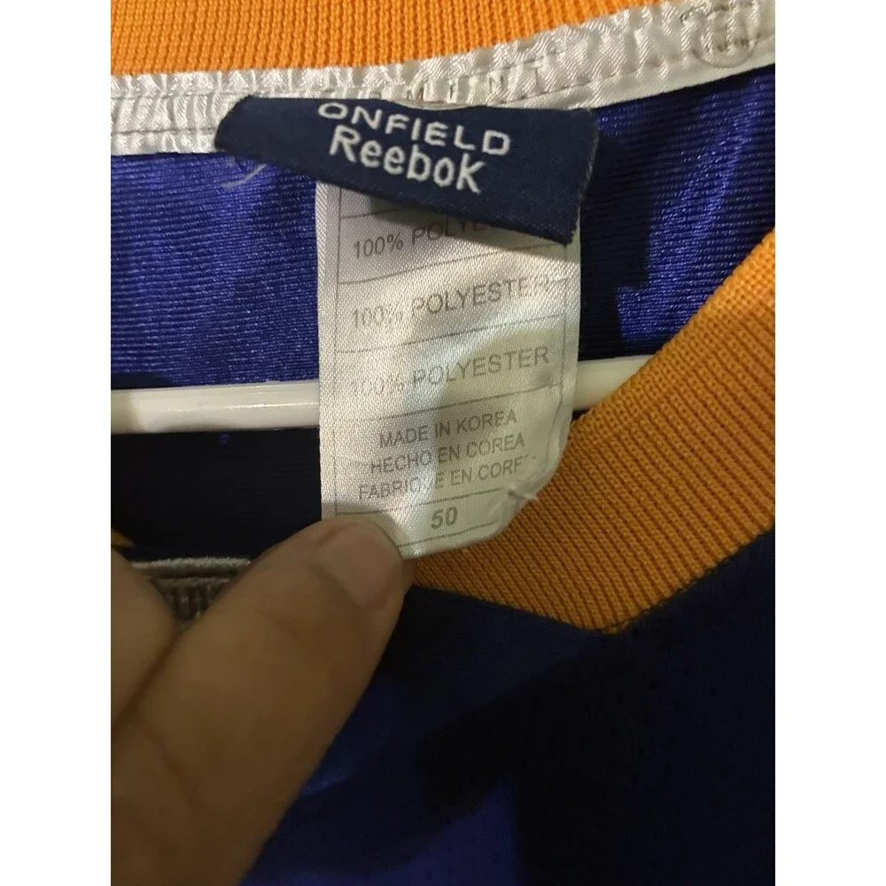 Reebok Minnesota Vikings Rice Stitched Jersey Purple #18 On Field NFL Sz 50